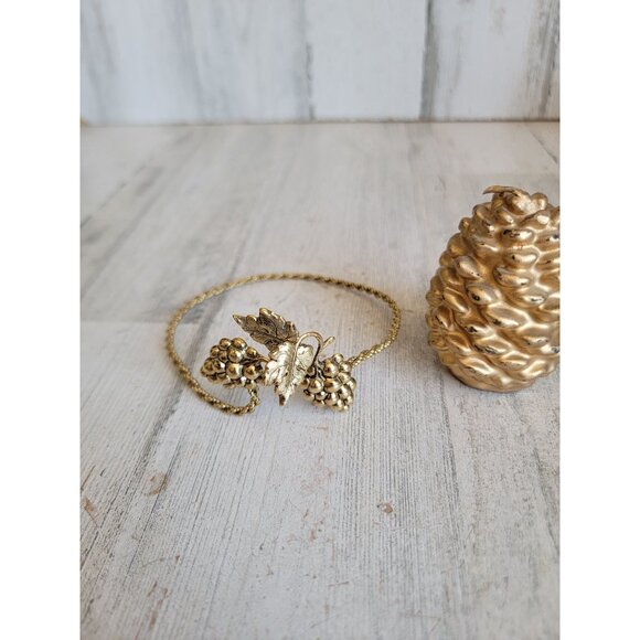 Pinecone Candle golden holder Xmas set unique decor - Picture 2 of 9